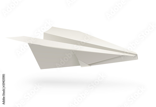 Vector: paper airplane origami vector illustration isolated on white paper airplane origami vector illustration isolated on white