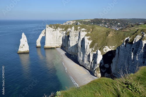 Photo: Famous cliffs of Etretat in France Famous cliffs of Etretat in France
