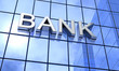 Spiegelfassade Blau - Bank Konzept