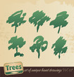 Trees -hand drawing set