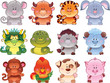 Symbols of Chinese horoscope.