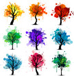 Vector: Colorful tree background Colorful tree background