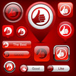 Thumb up high-detailed modern buttons.