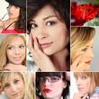 A collage of young and attractive women
