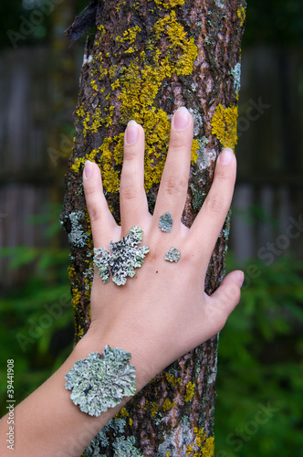 Photo: lichen on the hand lichen on the hand