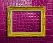 frame of golden wood on purple leather with clipping path frame of golden wood on purple leather with clipping path