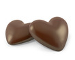 Pair of heart shaped chocolate candies