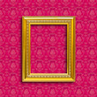 frame of golden wood on the wallpaper frame of golden wood on the wallpaper
