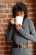 woman drink latte
