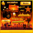 Vector: Hollywood cinema movie elements collection Hollywood cinema movie elements collection