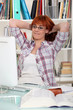 Portrait of a studious young woman