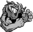 Vector: Graphic Vector Image of a Boar or Wild Pig Mascot with Fighting Graphic Vector Image of a Boar or Wild Pig Mascot with Fighting