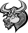 Bull Longhorn Mascot Head Vector Cartoon
