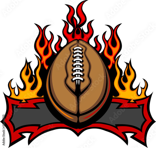Vector: American Football Template with Flames Vector Image American Football Template with Flames Vector Image