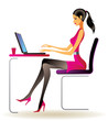 Business woman with laptop in office