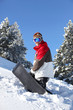 Man snowboarding