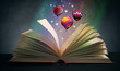 Foto: A beam of light shines out from an open book A beam of light shines out from an open book