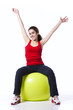 Sport woman with a pilate ball