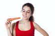 Woman holding a carrot