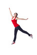 Young woman jumping