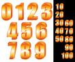 3D Gold numbers set.