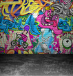 Graffiti wall urban street art painting