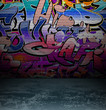 Graffiti wall urban street art painting