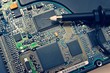 Oscilloscpe Probe on Electronic circuit
