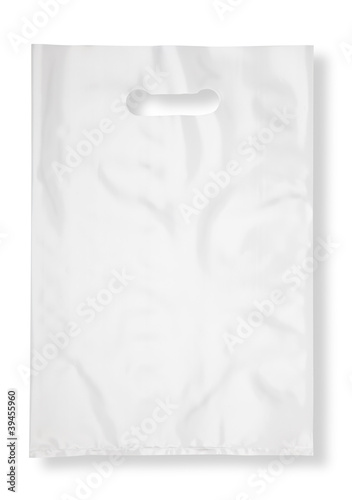 Photo: Plastic bag on white Plastic bag on white