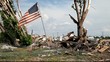 American flag in joplin after Tornado