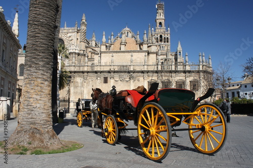 Photo: carriage waiting for tourists in Seville carriage waiting for tourists in Seville