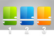 three cards multi colors