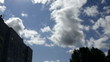 Time lapse small courtyard in the city and clouds