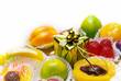 Delicious fruit marmalade in a plastic box. Delicious fruit marmalade in a plastic box.