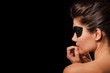 Sexy woman with black party mask