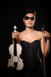 Woman with white violin