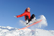 Photo: Young woman on snowboard Young woman on snowboard