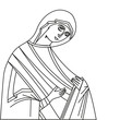 Vector illustration of Virgin Mary