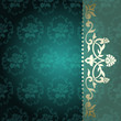 Floral arabesque background in green and gold