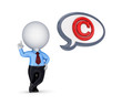 3d small person with a copyright symbol.