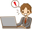 パソコンで発見するビジネスマン
