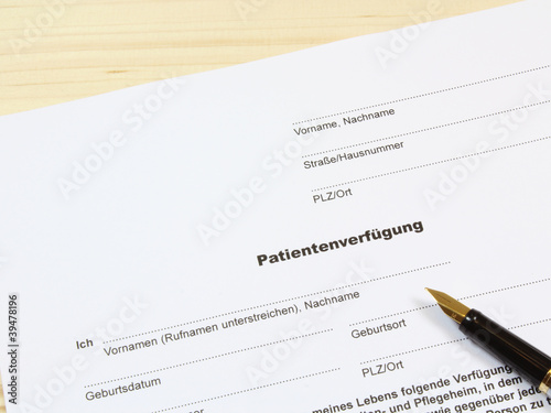 Foto: Patientenverfügung Patientenverfügung