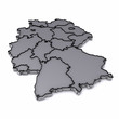 Illustration: Karte - Deutschland - Bundesländer schwarz Karte - Deutschland - Bundesländer schwarz