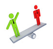 3d small people on a simple scales. 3d small people on a simple scales.