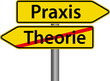 Praxis - Theorie - Schild Zeichen