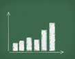 Illustration: Blackboard with diagram. Blackboard with diagram.