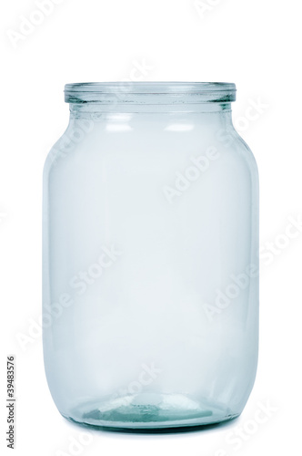 Photo: Empty glass jar. Empty glass jar.