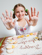 Happy Easter - lovely girl making easter cookies