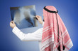 Arab doctor with x-ray print