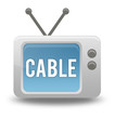 Cartoon-style TV Icon with "Cable" wording on screen